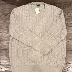 NWT J. Crew Men's Cable Knit Sweater - Light Gray